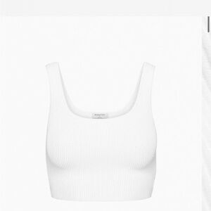 Aritzia White Fitted Crop Tank Top